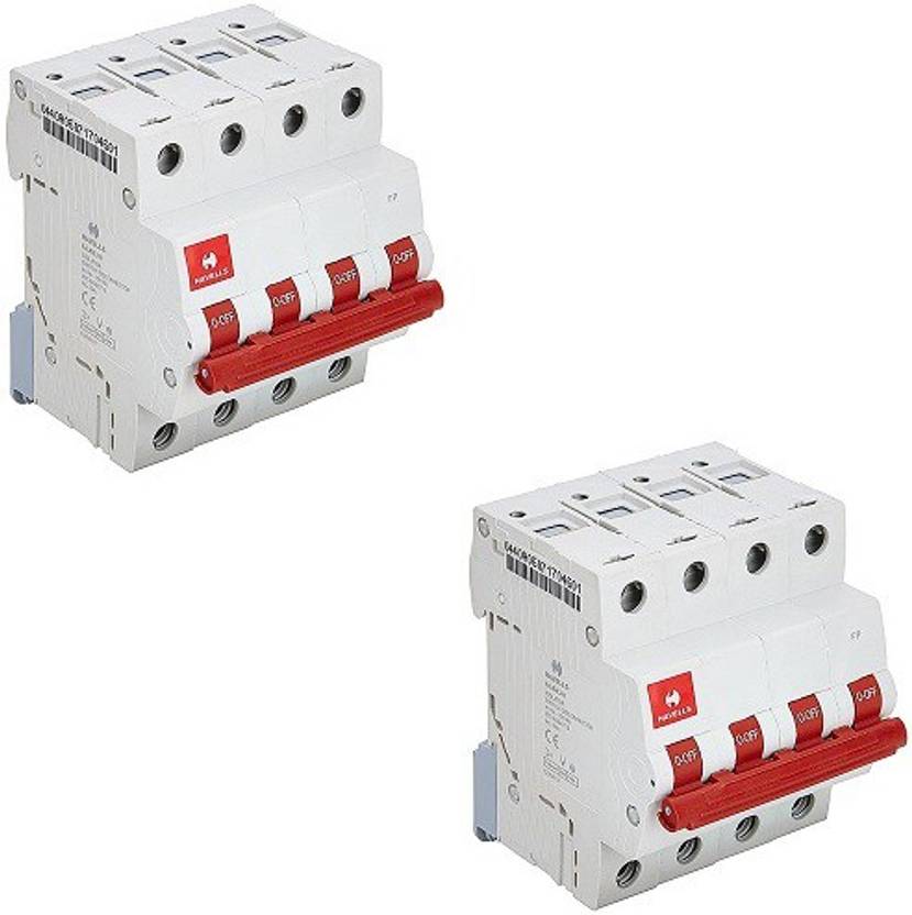 HAVELLS DHMGIFPX040 PVC Plastic 40A FP Switch Disconnector Euro 2 (White,Pack of 2) DHMGIFPX040