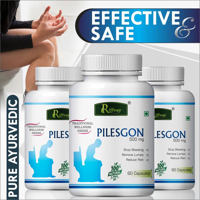 Riffway Pilesgon Vitamin Capsule To Controls Bleeding Burning Pain Bawaseer Dawa Price in India