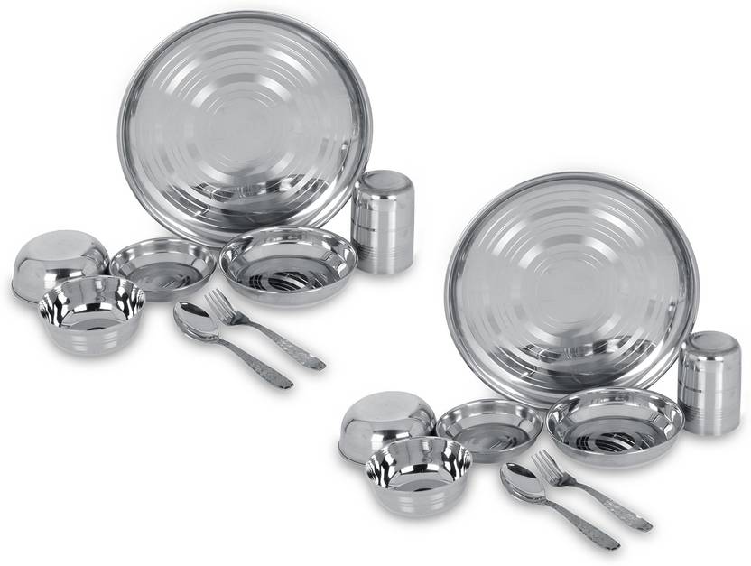 LIMETRO STEEL Pack of 16 Steel 16 Pcs Heavy Quality Stainless Steel