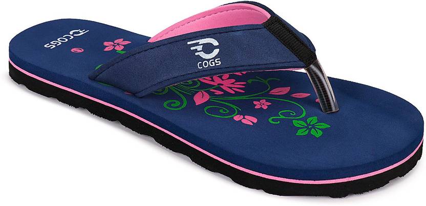 Soft Stylish Comfortable Indoor & Outdoor Slippers Flip Flops For Women Slippers  (Navy, Pink 4)