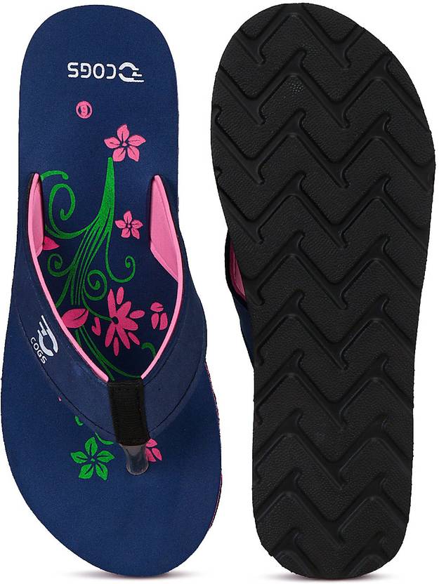 Soft Stylish Comfortable Indoor & Outdoor Slippers Flip Flops For Women Slippers  (Navy, Pink 4)
