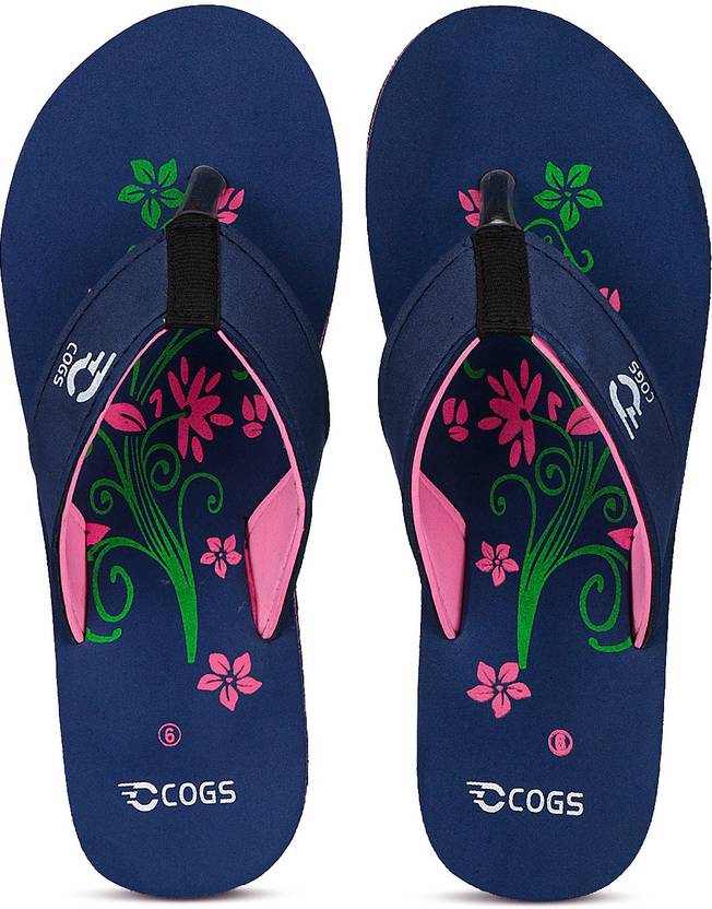 Soft Stylish Comfortable Indoor & Outdoor Slippers Flip Flops For Women Slippers  (Navy, Pink 4)