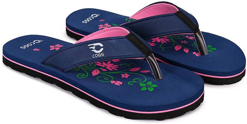 Soft Stylish Comfortable Indoor & Outdoor Slippers Flip Flops For Women Slippers  (Navy, Pink 4)