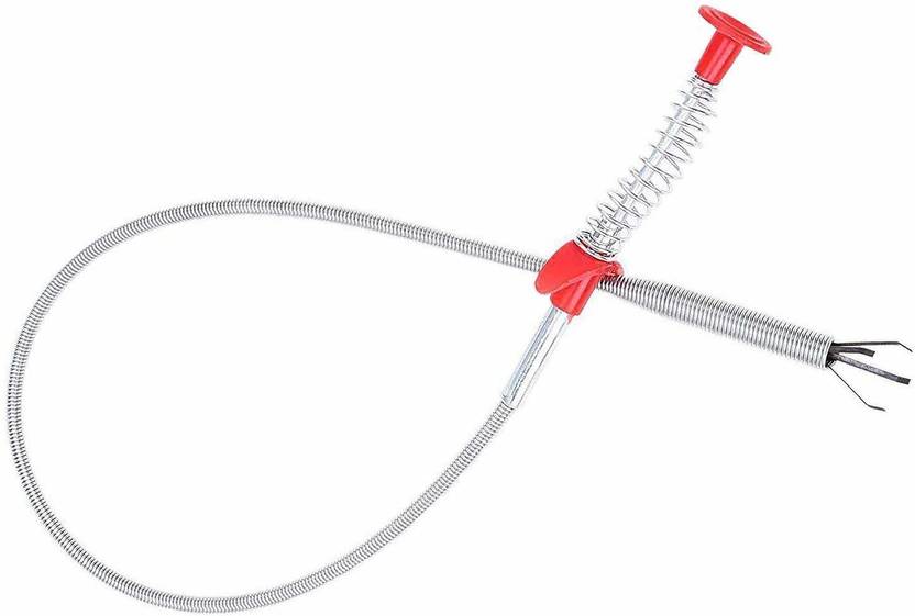 EXCEL IMPEX Premium Rust Free Spring type Mulitpurpse Flexible Drain Clog Sink Block Removing hair catcher Drainage Cleaner 2 Feet Length Crystal Drain Opener