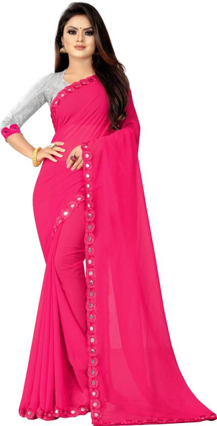 Radhika Creation Embellished Bollywood Georgette, Chiffon Saree (Pink)