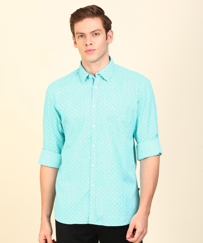 PARX Men Printed Casual Light Green 