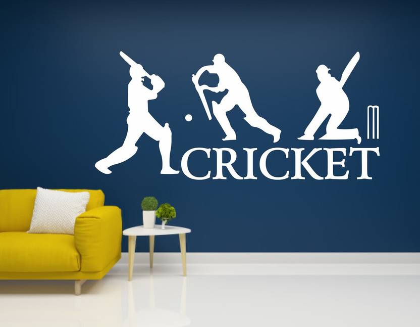 KgnDesigns 58 cm Cricket Wall Sticker Cricket Player Wall Decal Sticker