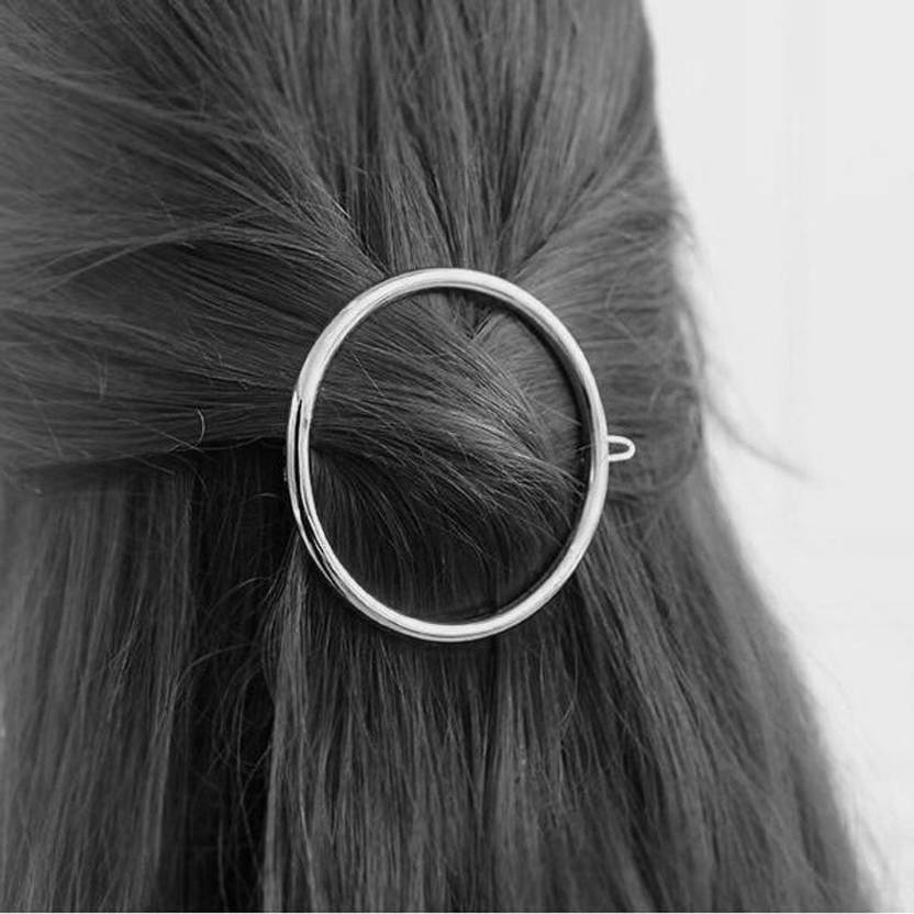 fabula Silver Tone Delicate Fashion Clamps In Round Geometric Shape Hair Clip