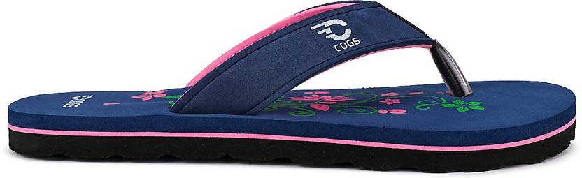 Soft Stylish Comfortable Indoor & Outdoor Slippers Flip Flops For Women Slippers  (Navy, Pink 4)
