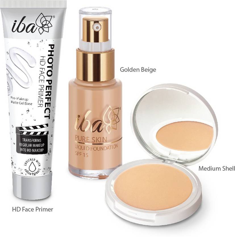 Iba Foundation + Compact + Primer Face Makeup Combo for Wheatish Skin