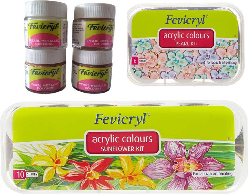 Flipkart.com | Fevicryl Sunflower kit + Pearl Kit + 4 shades metallic ...