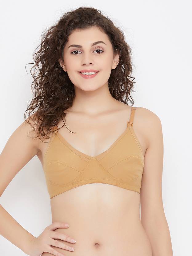 Women Maternity/Nursing Non Padded Bra  (Beige)