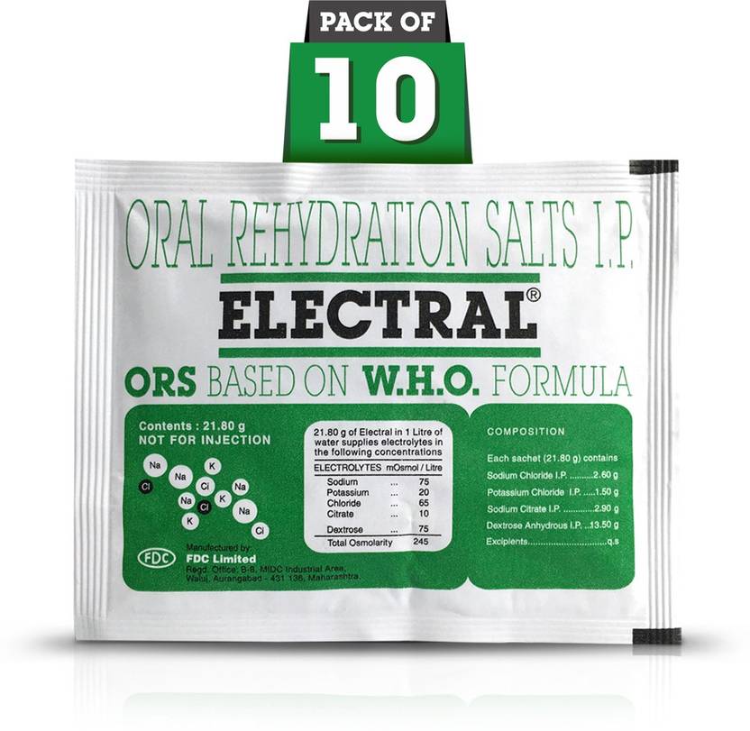Electral Powder 21.8 gm (Pack of 10) Energy Drink Price in India Buy