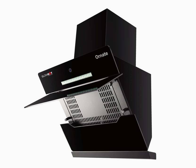 Blowhot ORNATE BLACK CHIMNEY Auto Clean Wall and Ceiling Mounted