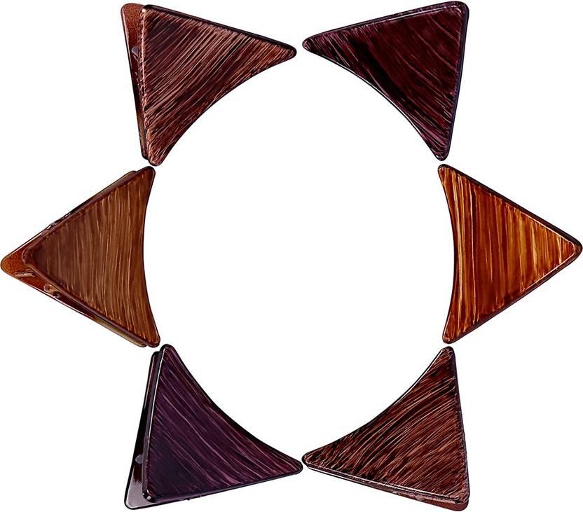 AccessHer Wooden Acrylic Material Stone Butterfly Clip for Women/ Hair Clutcher/Hair Claw (Pack of 6) Hair Clip
