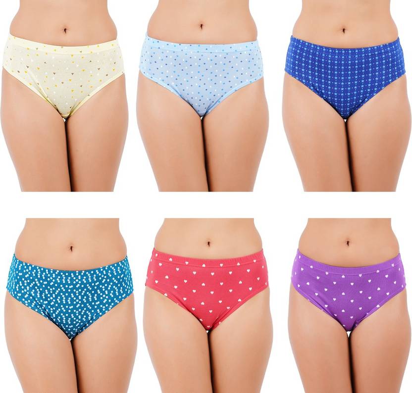 Nimmi Pack of 6 Women Hipster Multicolor Panty