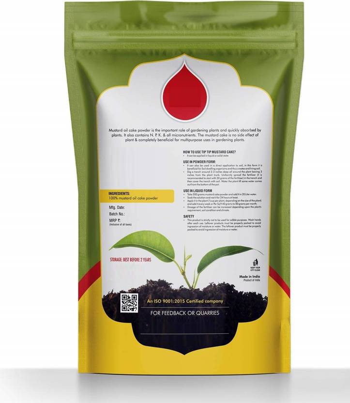 VibeX RDX743 100 Natural. 100 Safe Organic Mustard Cake Fertilizer