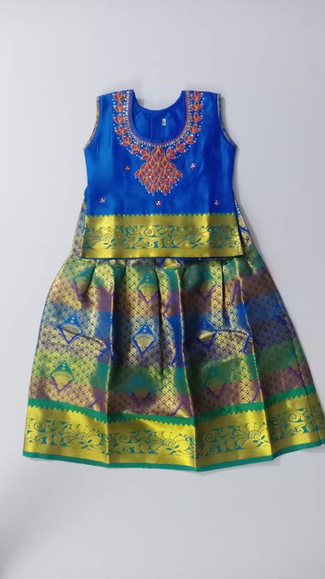 20” Size 2 Indian Lehenga Pattu Pavadai Sattai Skirt Top G3
