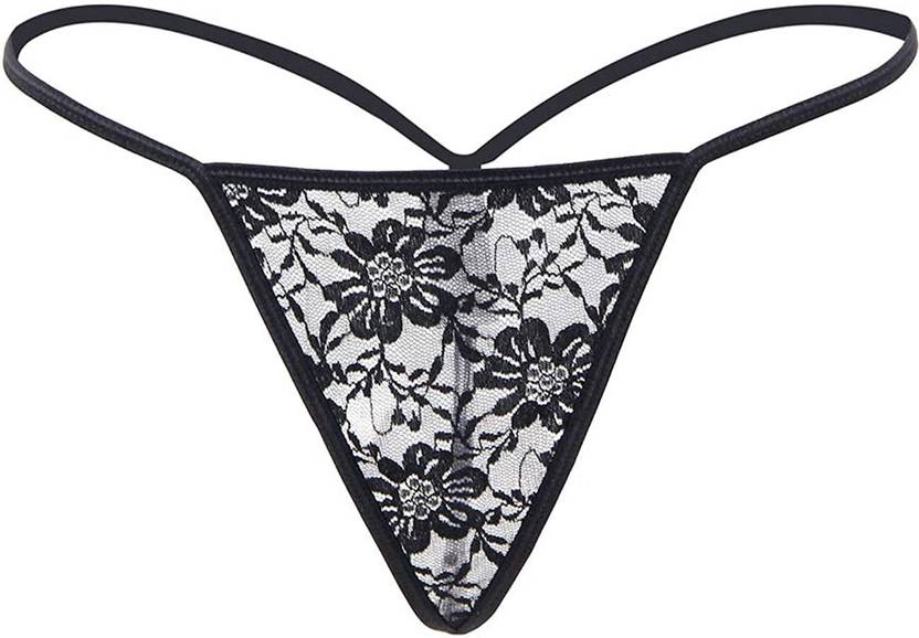 Unique Fashion 35 Women Thong Black Panty