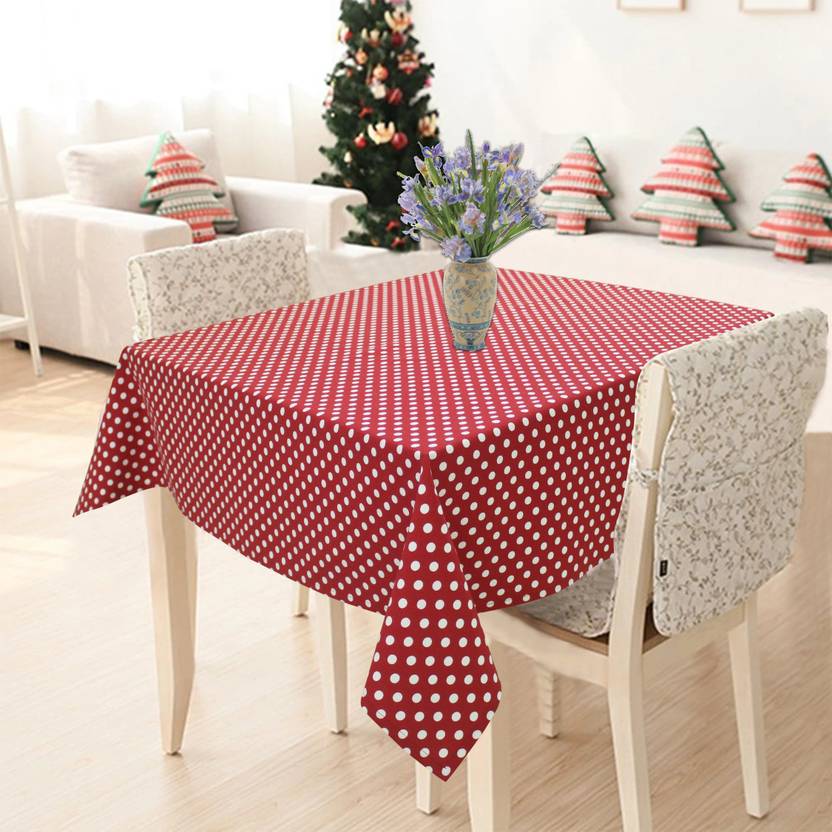 AIRWILL Cotton 2 Seater Polka Table Cover