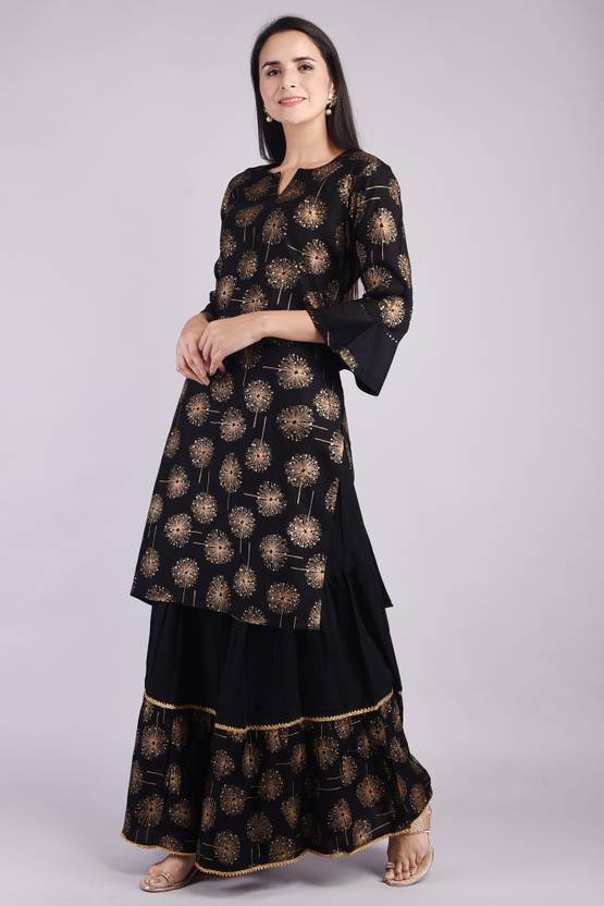 Women Viscose Rayon Kurta Skirt Set