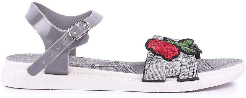 Women Grey Flats Sandal