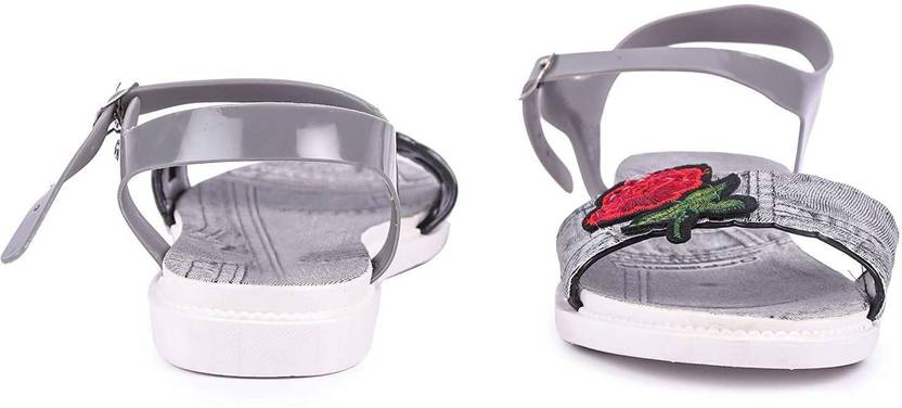 Women Grey Flats Sandal