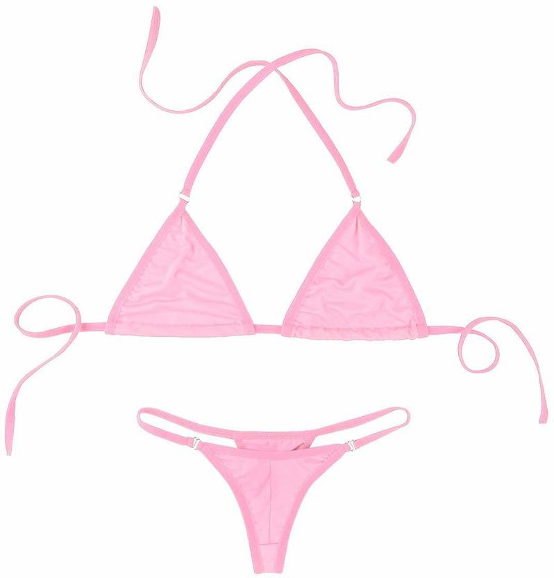 HotTouch Bra & Panty Set Solid Pink Lingerie Set