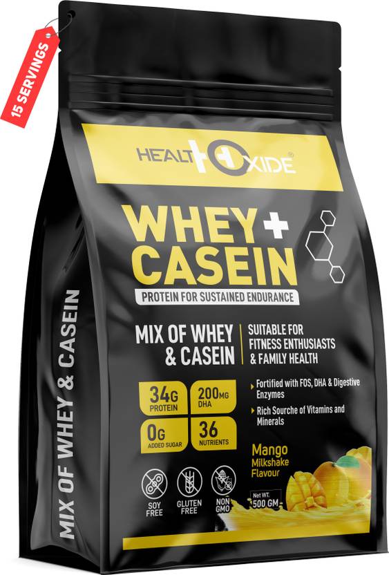HEALTHOXIDE Whey + Casein Protein With DHA & Digestive Enzymes Protein