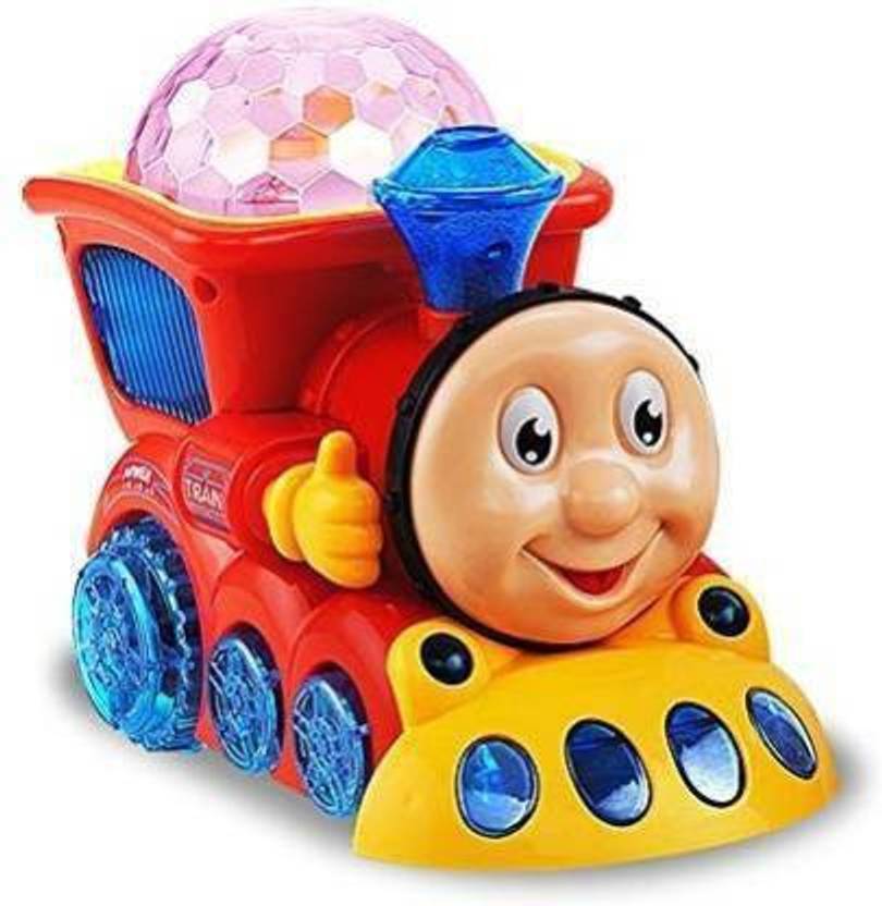 Astha Enterprises Bump and Go Musical Engine Toy Train with 4D Light