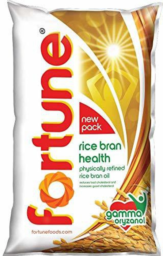 FORTUNE Rice Bran Health Oil, 1l Pouch Rice Bran Oil