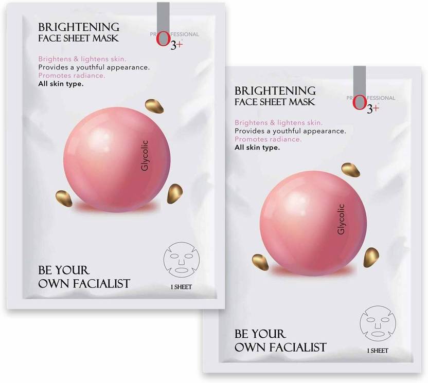 O3+ FACIALIST BRIGHTENING FACE SHEET MASK WITH GLYCOLIC 2 Pcs Price