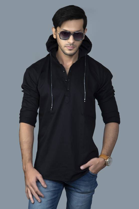 Hashtag Men Regular Fit Washed Ribbed Collar Casual Shirt