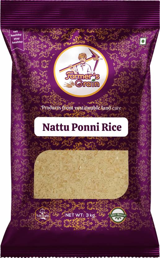 Farmers Grain Traditional Nattu Ponni Rice (3 kg) Boiled Rice Price in ...
