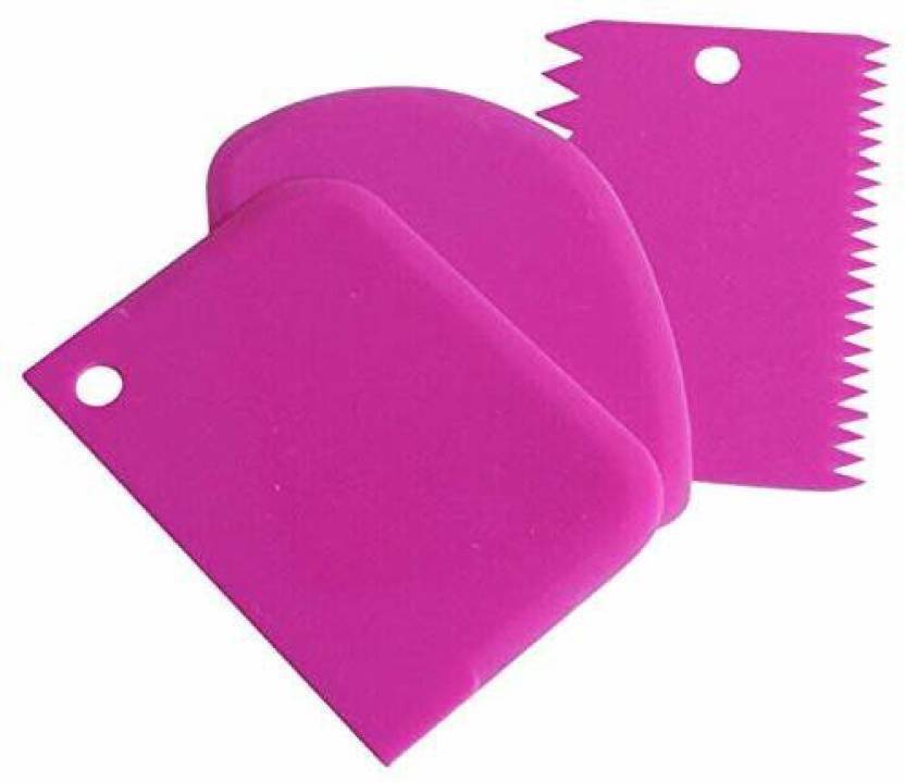 NiyaraEnt 3 pcs Dough Scraper Cake Cutter, Chopper, Smoother Icing Fondant Cake Decorating Pastry Baking Smoother & Polisher