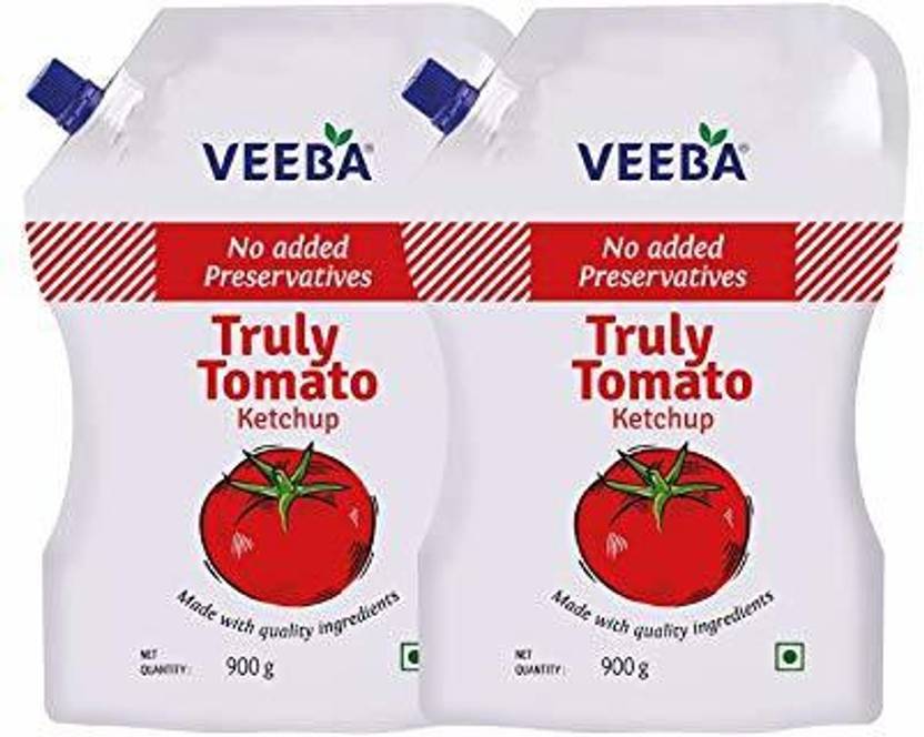 VEEBA Truly Tomato Ketchup No Added preservatives, 900g Pack of 2