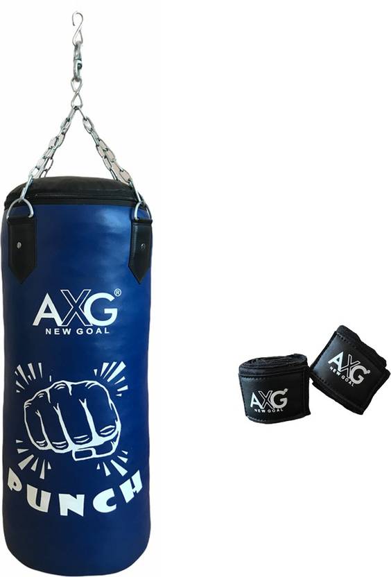 AXG NEW GOAL Boxing Combo Unfilled Punching Bag 3 ft With Hand Wraps