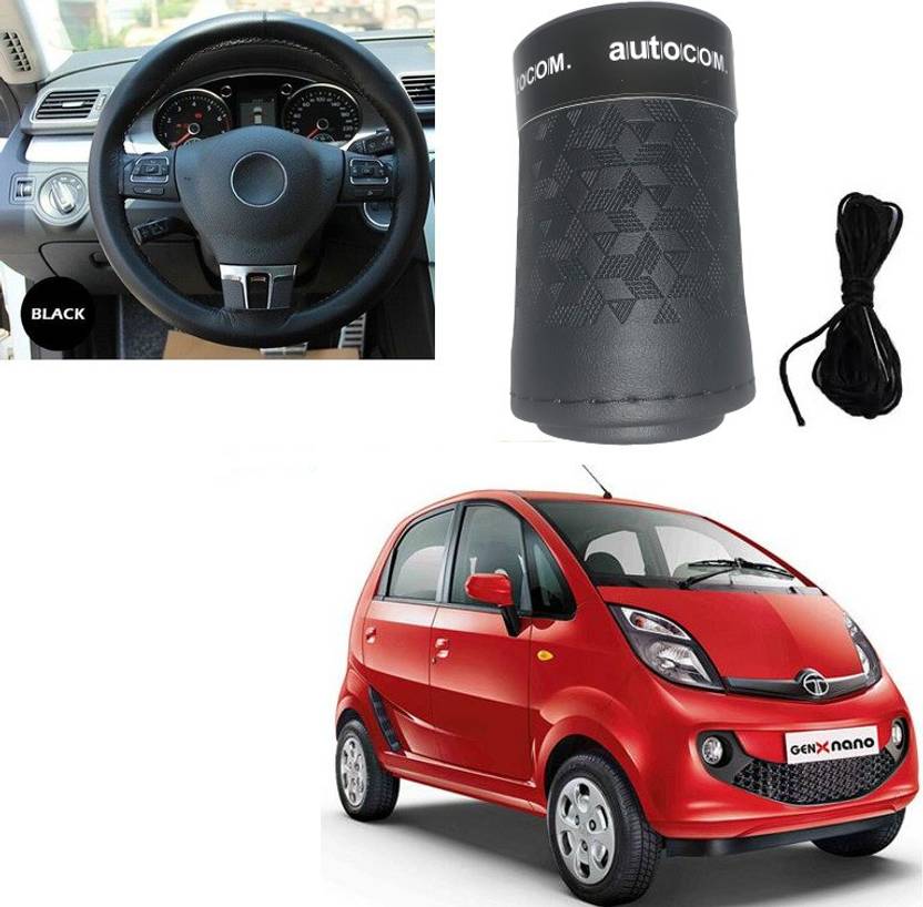 Autocom Hand Stiched Steering Cover For Tata Nano