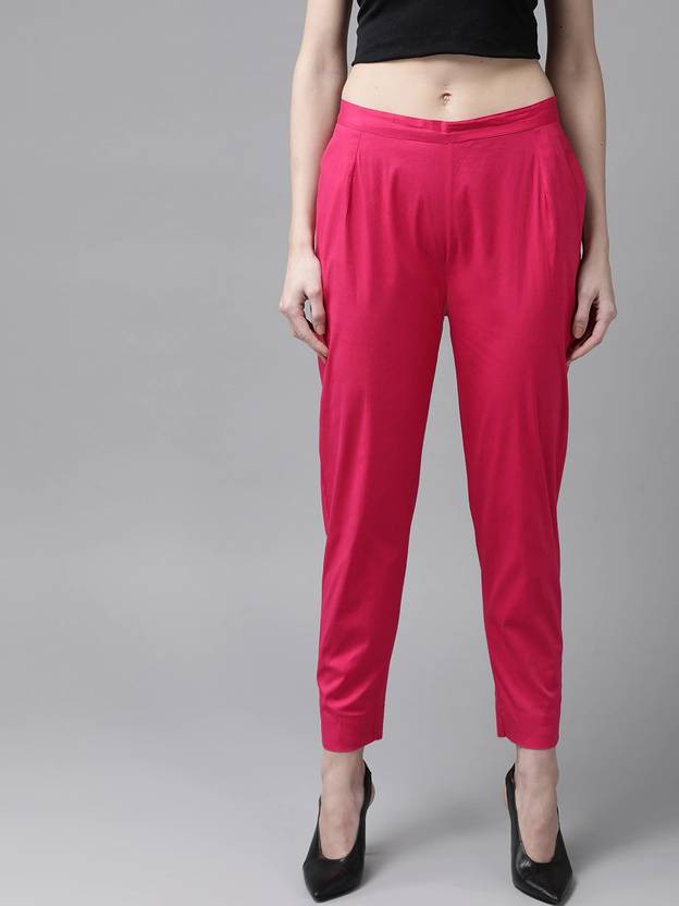 Ginni Arora Label Slim Fit Women Pink Trousers