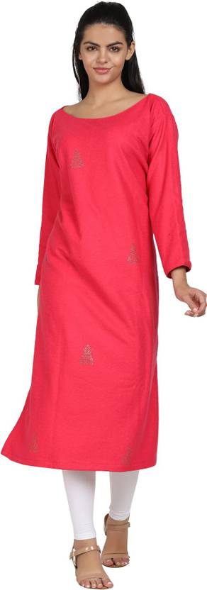 Amodini Embellished Cotton Blend Straight Kurta for Women