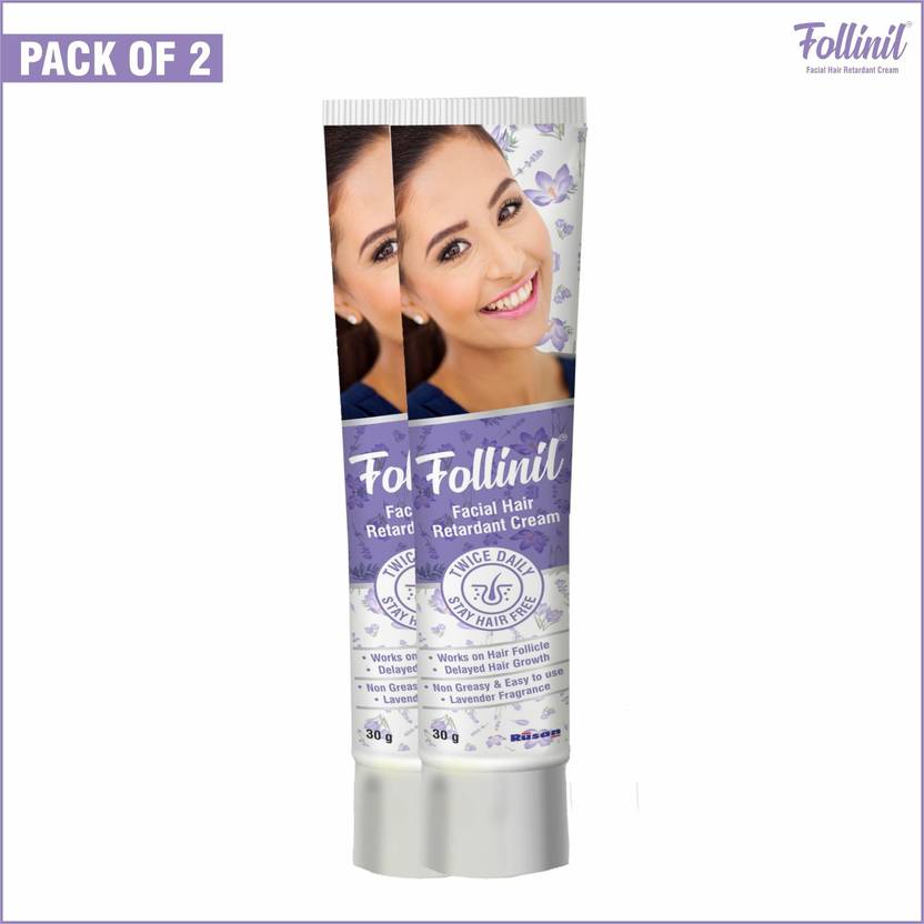 FOLLINIL Eflornithine Hair Reduction Cream Pack of 2 30 GM TUBE