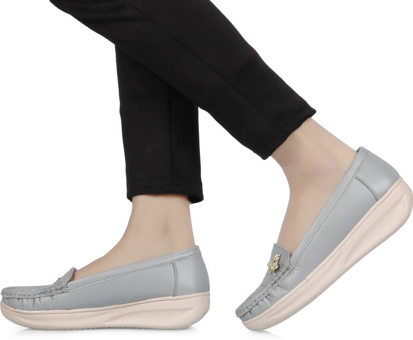 Ballet Flats For Women's Bellies For Women  (Grey)