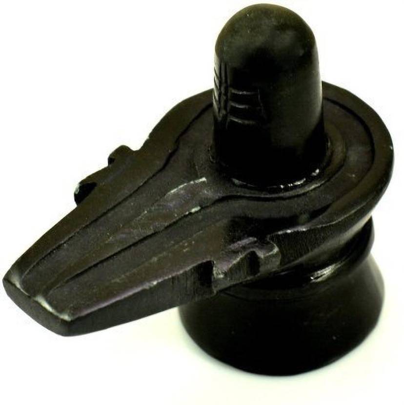 Bharatcraft 3.6 Inch Black Marble Shiva Lingam Shivling Decorative Showpiece  -  9 cm
