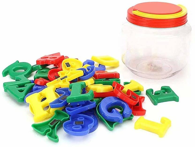 Gi4n Magnetic 50pcs Alphabets and Numbers set Jar for Children Price in ...