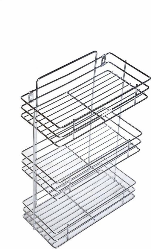 NEXO Utensil Kitchen Rack Steel Kitchen Rack Steel Stainless Steel 3 Tier Kitchen Rack, Storage