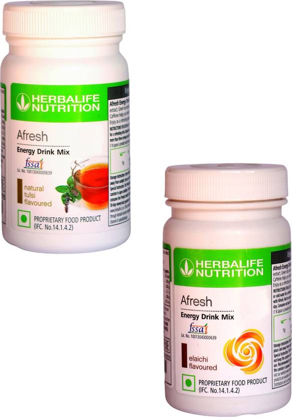 HERBALIFE Afresh Energy Drink Mix Tulsi Flavor & Elaichi Flavor Combo