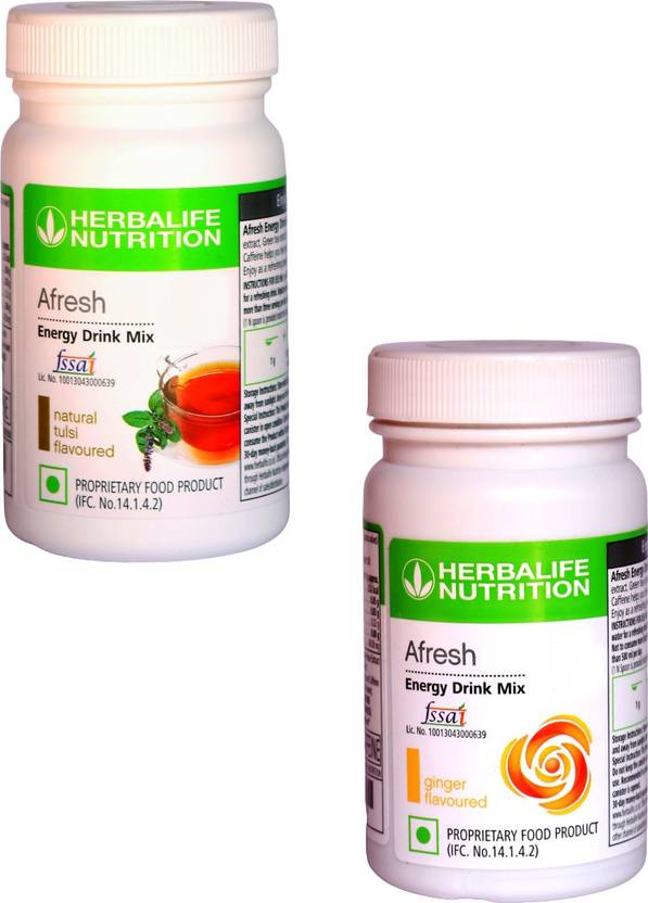 HERBALIFE Afresh Energy Drink Mix Tulsi Flavor & Ginger Flavor Combo