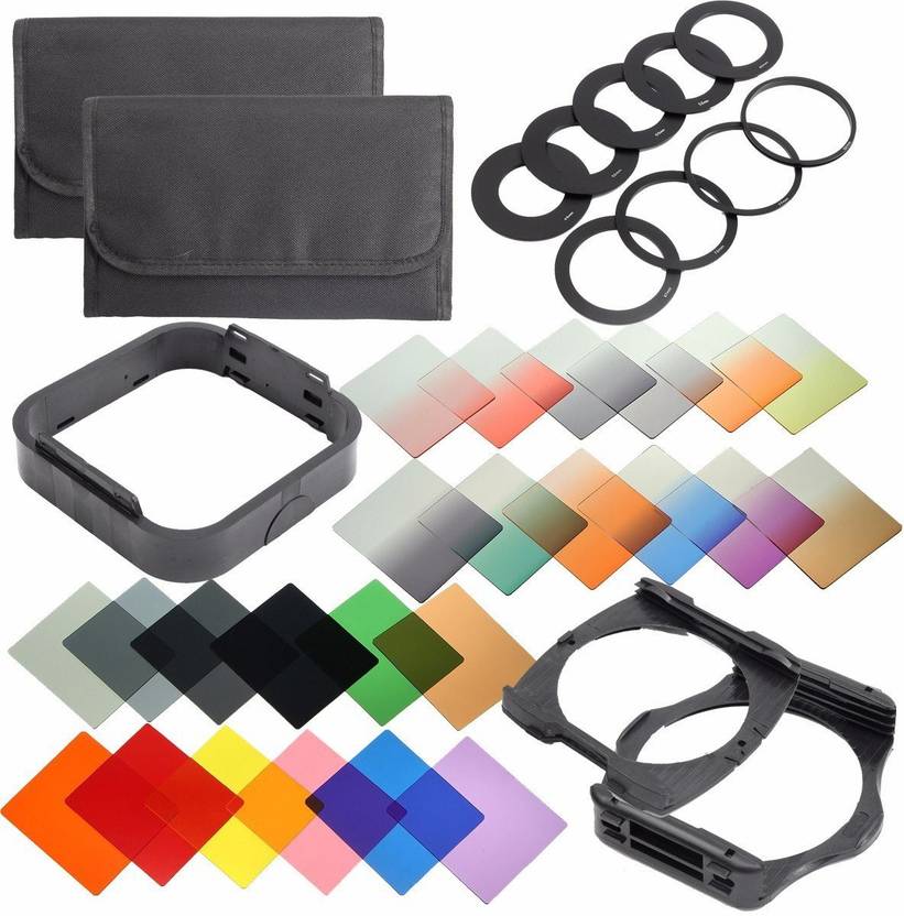 Akoo Camera Lens Filters Kit Complete 24 Piece Square Color Filters