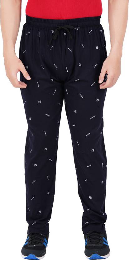Guide Printed Men Dark Blue Track Pants