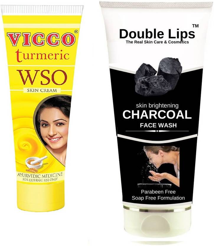 VICCO Turmeric WSO Skin Cream 30GRM + Charcoal Face Care Face Wash 100 ML Price in India Buy